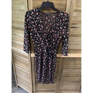 Hail3y 23 Wrap Style Dress Womens Size Small Black Business Casual